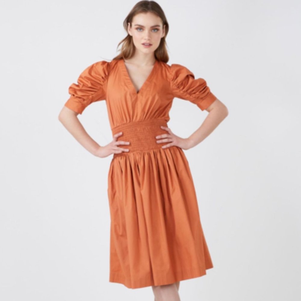 BCBGMAXAZRIA Smocked Waist Day Dress (XL)
